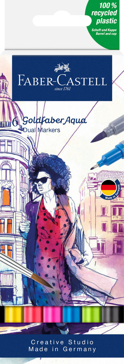MARKER SOLUBIL 2 CAPETE SET 6 BUC CULORI DE BAZA GOLDFABER FABER-CASTELL MARKER SOLUBIL 2 CAPETE SET 6 BUC CULORI DE BAZA GOLDFABER FABER-CASTELL